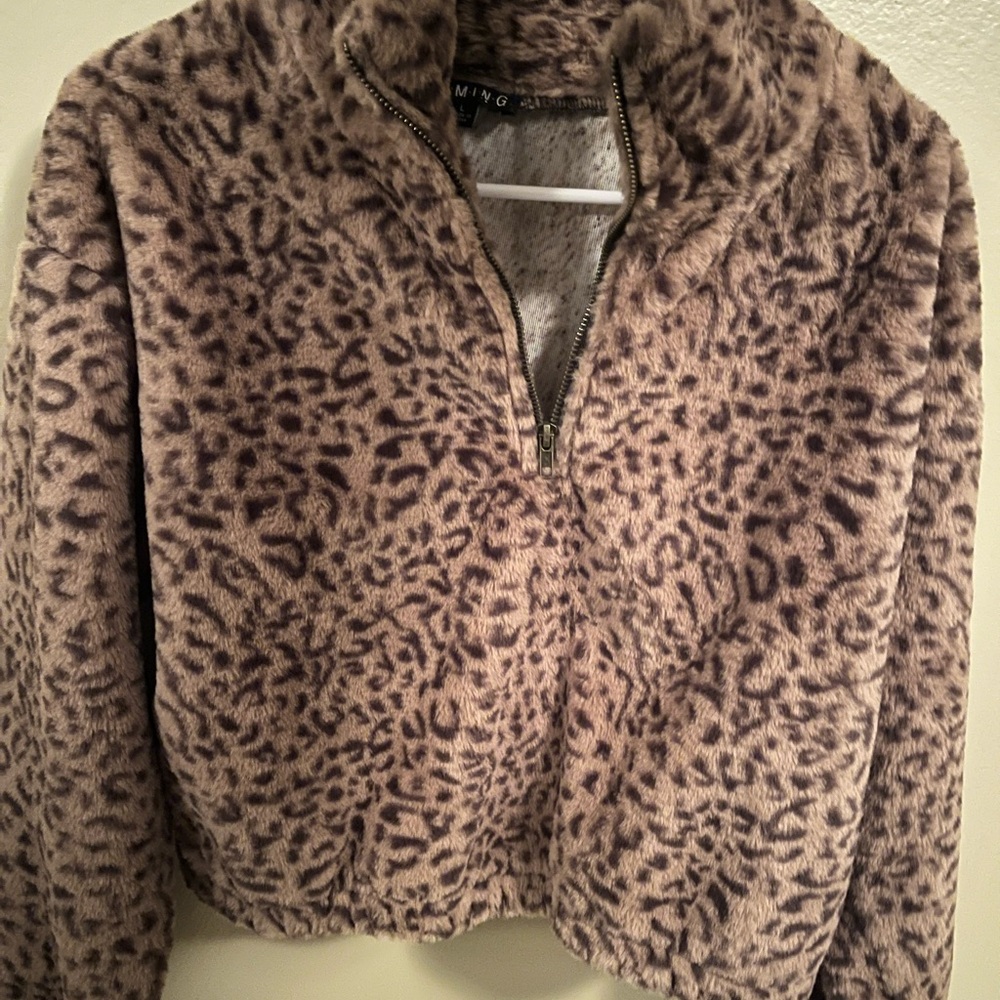 Leopard Print Fleece Jacket